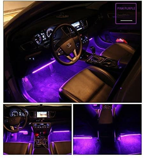 RGB Car LED Light Strips – Sound-Activated, 48 LEDs, Remote Control
