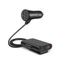 4-Port Car Charger with Back Seat Cable – Charge Everyone at Once